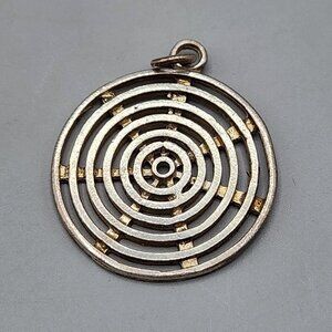 Sterling Silver Concentric Circle Pendant Round 6 Grams